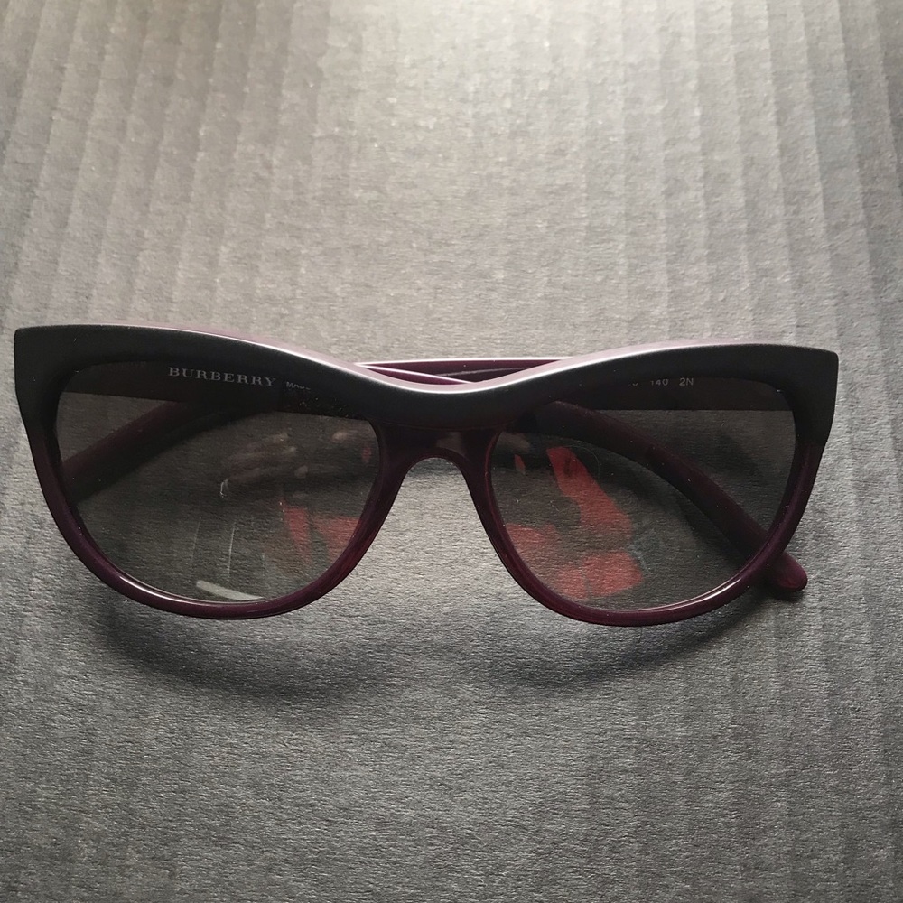 Gently worn Burberry Purple frame sunglasses